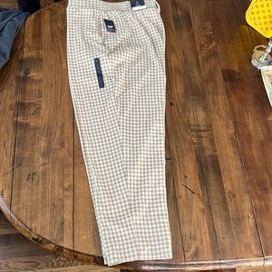 Cream checkered pants